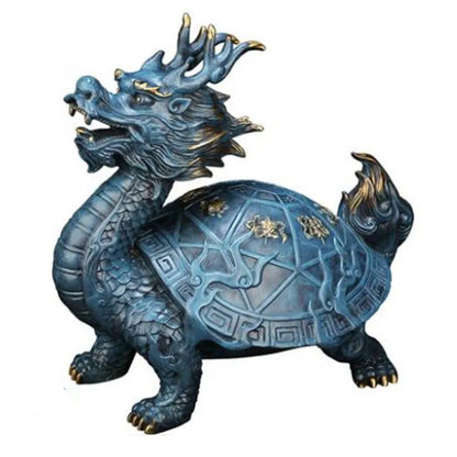 Copper dragon turtle statue placed pieces of Feng Shui home decoration  hotel office family decoration accessories home decor