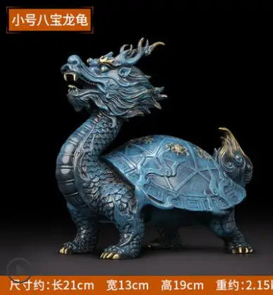 Copper dragon turtle statue placed pieces of Feng Shui home decoration  hotel office family decoration accessories home decor