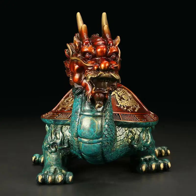 Copper dragon turtle statues placed pieces of Feng Shui home decoration  hotel office family decoration accessories home decor
