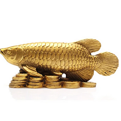 Copper fish ornaments auspicious wealth arowana Zhaocai Cai Wang cause May there be surpluses every year.