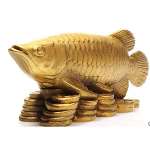 Copper fish ornaments auspicious wealth arowana Zhaocai Cai Wang cause May there be surpluses every year.