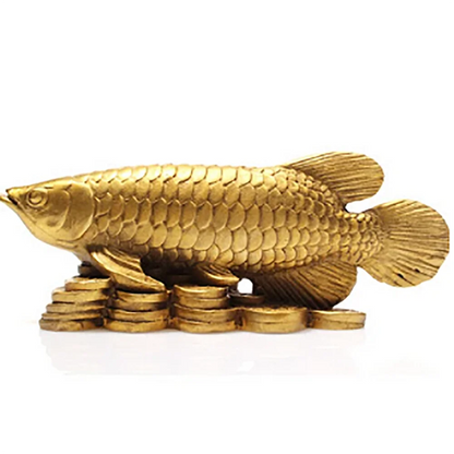 Copper fish ornaments auspicious wealth arowana Zhaocai Cai Wang cause May there be surpluses every year.