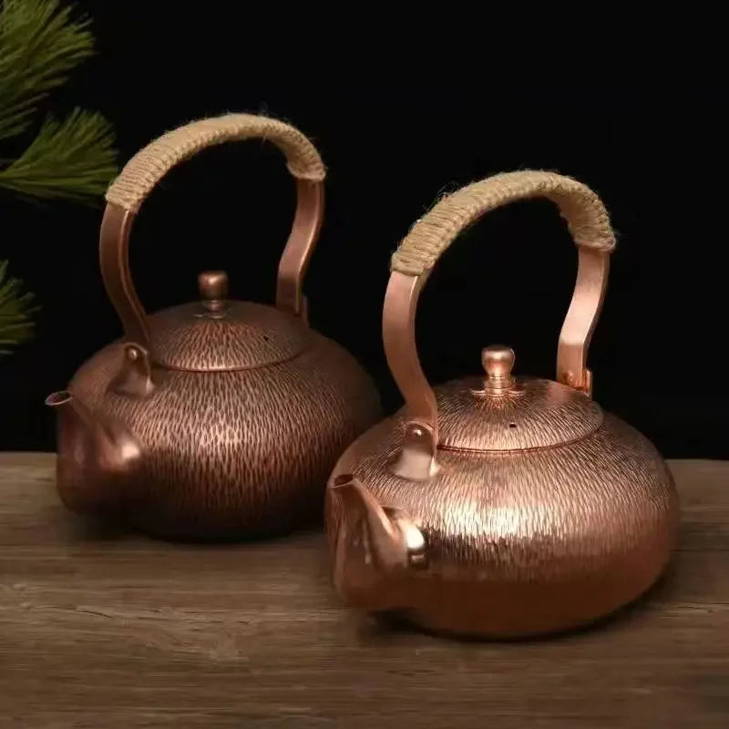 Copper kettles family retro copper kettles handmade pure copper teapot copper kettles extra-thick open fire kettles