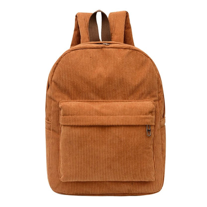 Corduroy Backpack Daypack School Bag Soft Comfortable Shoulders Bag for Students Girl Gift Preschool Women Daily Use