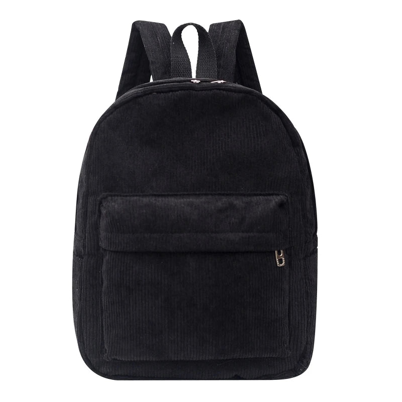 Corduroy Backpack Daypack School Bag Soft Comfortable Shoulders Bag for Students Girl Gift Preschool Women Daily Use