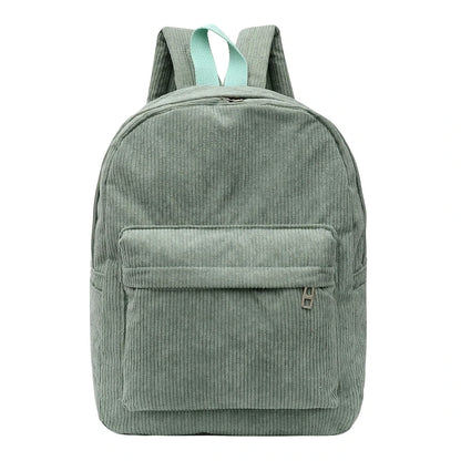 Corduroy Backpack Daypack School Bag Soft Comfortable Shoulders Bag for Students Girl Gift Preschool Women Daily Use