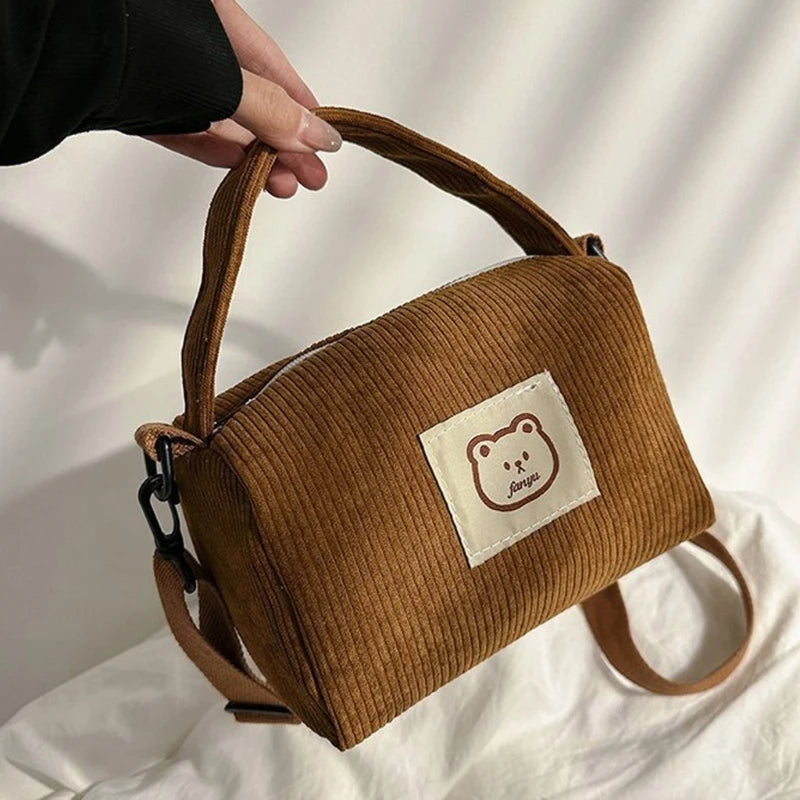 Corduroy Shoulder Bag Corduroy Handbag Purse Crossbody Purse Bag