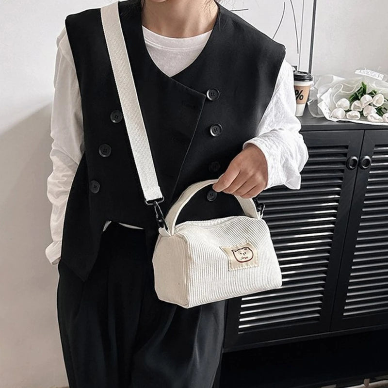 Corduroy Shoulder Bag Corduroy Handbag Purse Crossbody Purse Bag