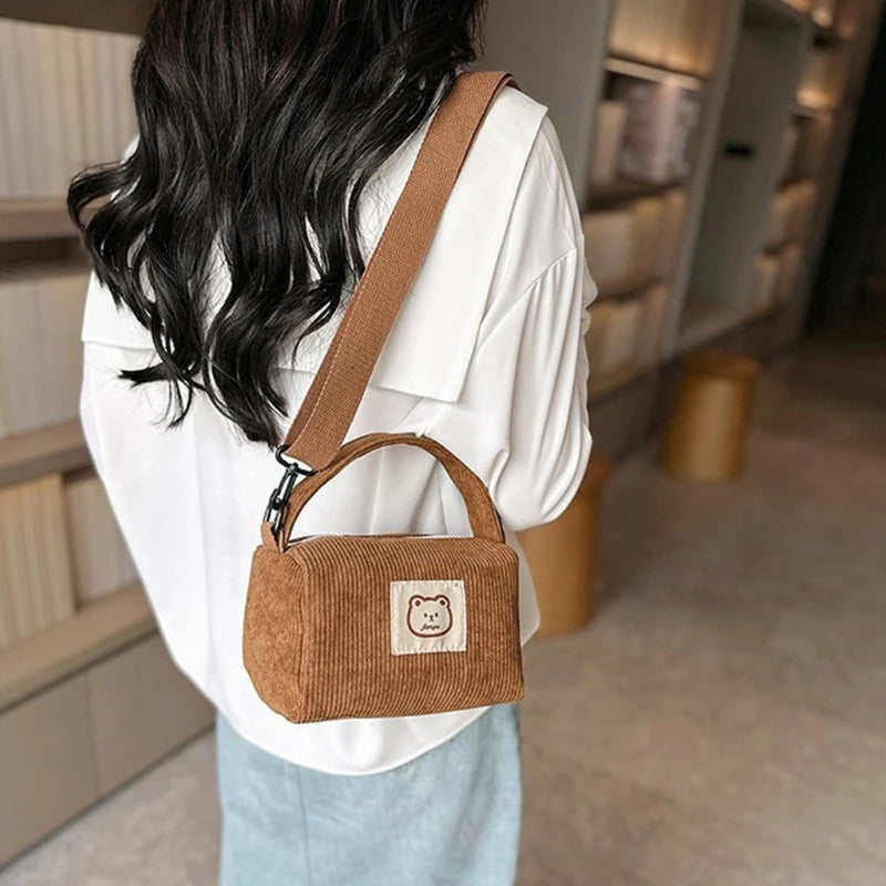 Corduroy Shoulder Bag Corduroy Handbag Purse Crossbody Purse Bag
