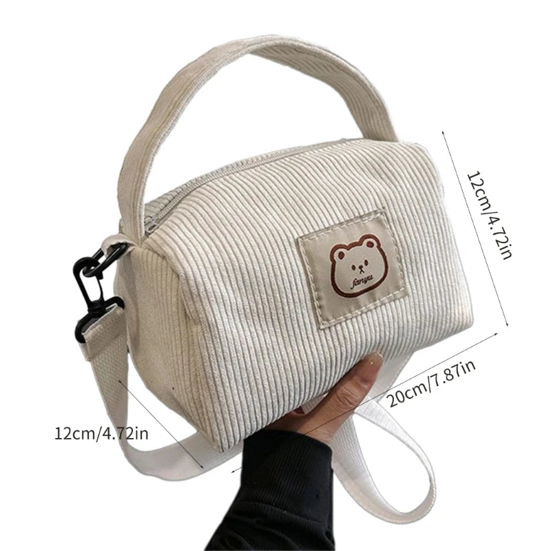 Corduroy Shoulder Bag Corduroy Handbag Purse Crossbody Purse Bag