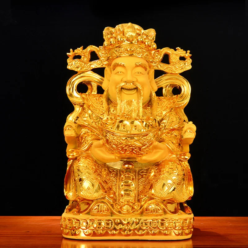 Cornucopia statue of God of Wealth，Resin modern art sculpture，Home decoration accessories，Chinese Lucky Statue Gift decoration