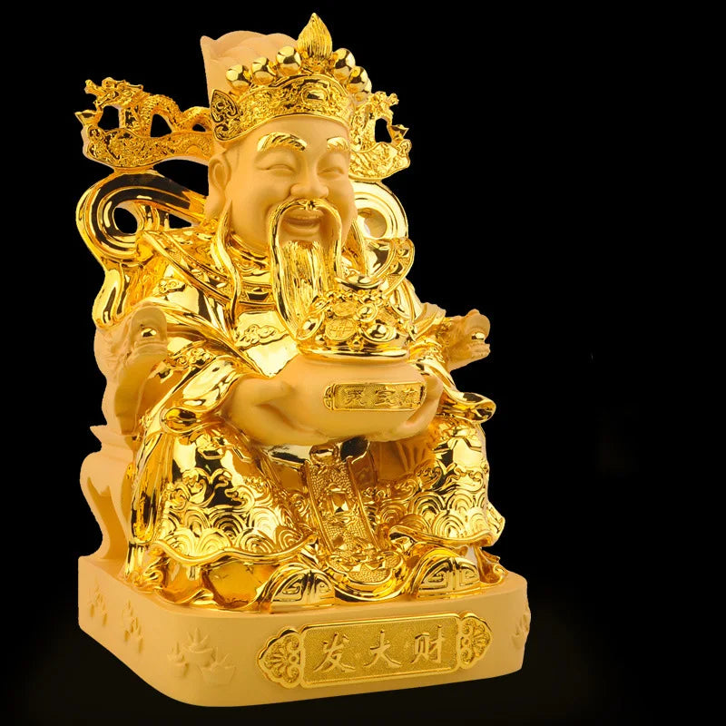 Cornucopia statue of God of Wealth，Resin modern art sculpture，Home decoration accessories，Chinese Lucky Statue Gift decoration