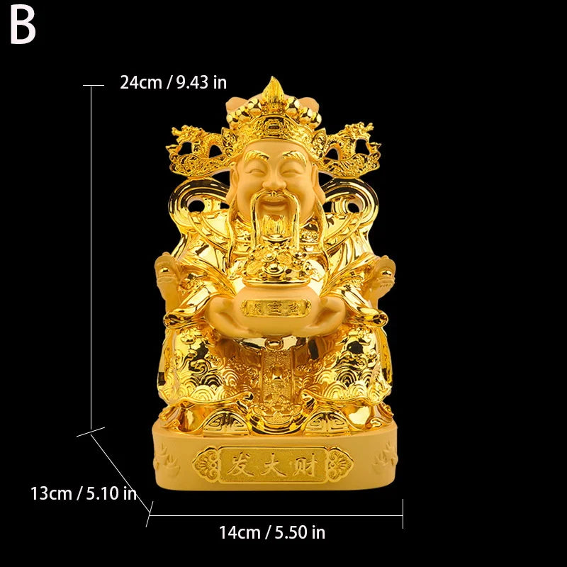 Cornucopia statue of God of Wealth，Resin modern art sculpture，Home decoration accessories，Chinese Lucky Statue Gift decoration