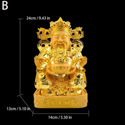 Cornucopia statue of God of Wealth，Resin modern art sculpture，Home decoration accessories，Chinese Lucky Statue Gift decoration