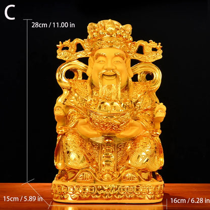 Cornucopia statue of God of Wealth，Resin modern art sculpture，Home decoration accessories，Chinese Lucky Statue Gift decoration