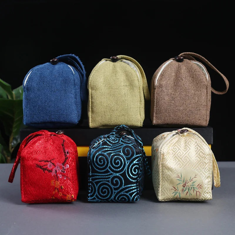 Cotton Linen Bag Kung Fu Tea Set Tea Ceremony Buggy Bag Quick Cup Drawstring Bag Portable Travel Cloth Bag Travel Tea Set Bag