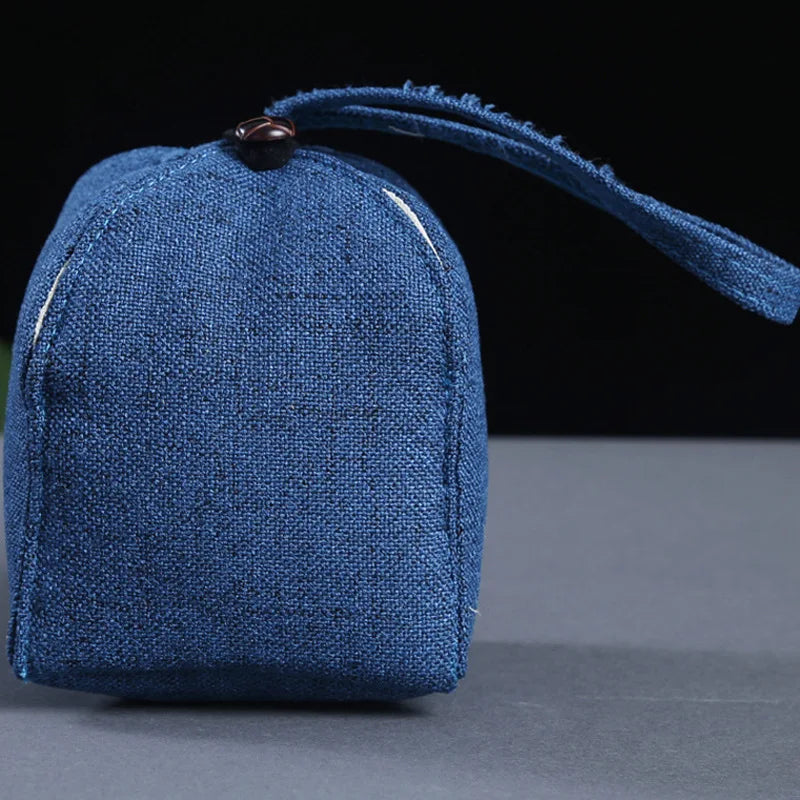 Cotton Linen Bag Kung Fu Tea Set Tea Ceremony Buggy Bag Quick Cup Drawstring Bag Portable Travel Cloth Bag Travel Tea Set Bag