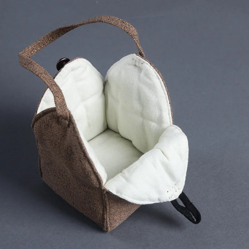 Cotton Linen Bag Kung Fu Tea Set Tea Ceremony Buggy Bag Quick Cup Drawstring Bag Portable Travel Cloth Bag Travel Tea Set Bag