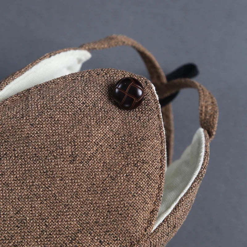 Cotton Linen Bag Kung Fu Tea Set Tea Ceremony Buggy Bag Quick Cup Drawstring Bag Portable Travel Cloth Bag Travel Tea Set Bag