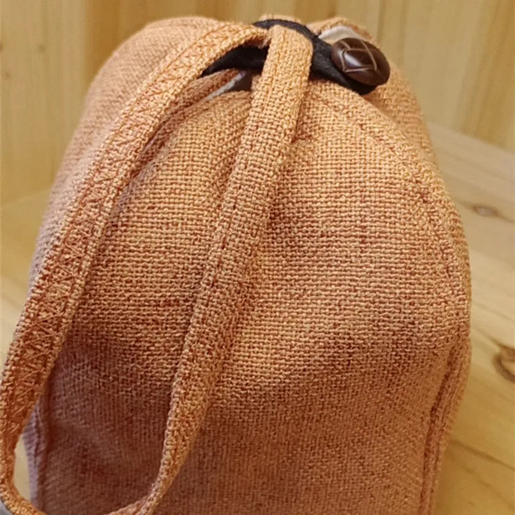 Cotton Linen Bag Kung Fu Tea Set Tea Ceremony Buggy Bag Quick Cup Drawstring Bag Portable Travel Cloth Bag Travel Tea Set Bag