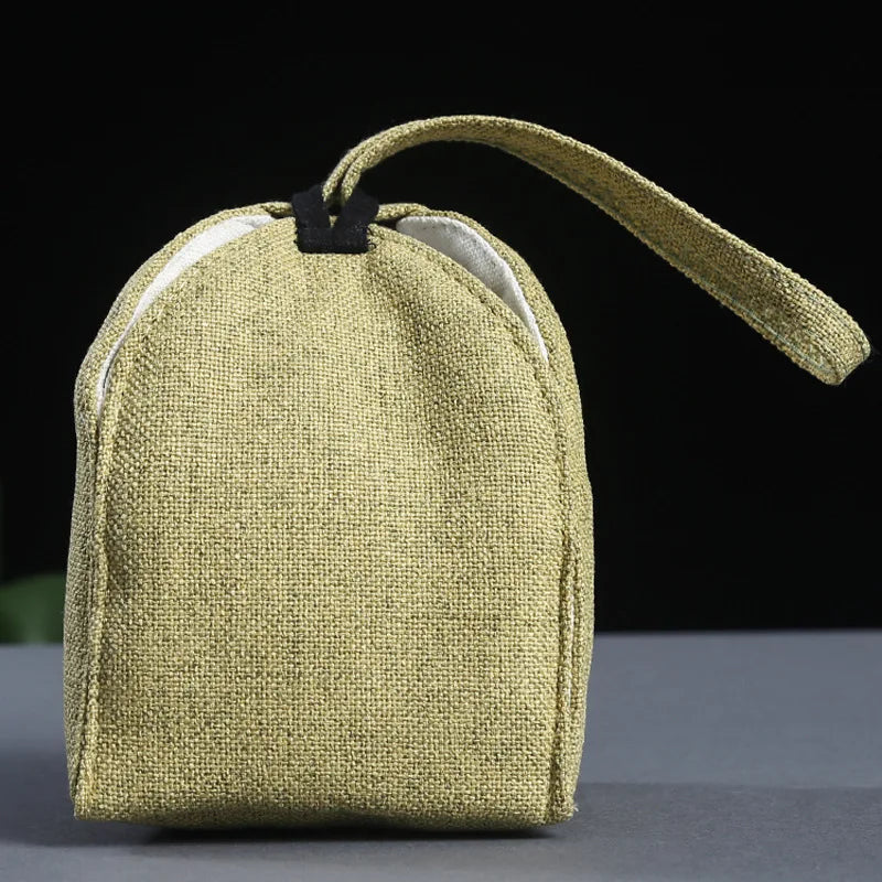 Cotton Linen Bag Kung Fu Tea Set Tea Ceremony Buggy Bag Quick Cup Drawstring Bag Portable Travel Cloth Bag Travel Tea Set Bag