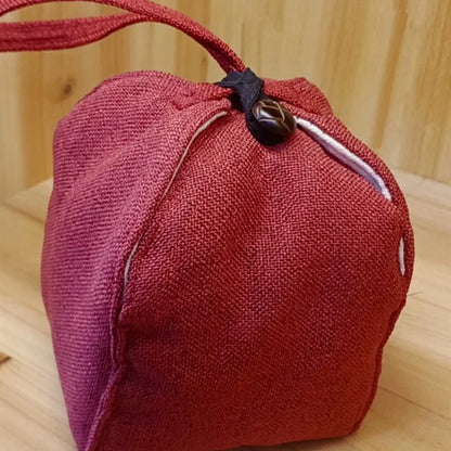 Cotton Linen Bag Kung Fu Tea Set Tea Ceremony Buggy Bag Quick Cup Drawstring Bag Portable Travel Cloth Bag Travel Tea Set Bag