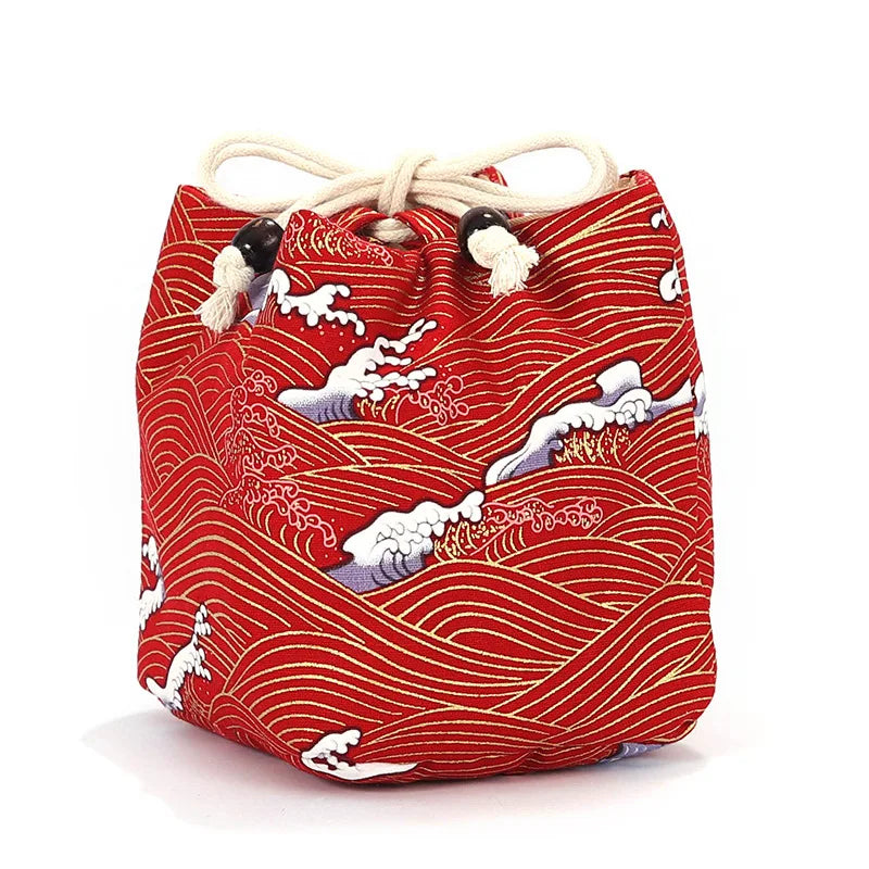 Cotton Teacup Storage Bag, Antique Bracelets, Jewelry Protective Cover, Japanese Lunch Gift, Teaware, Travel, Multi-usage