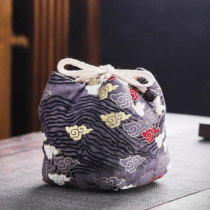 Cotton Teacup Storage Bag, Antique Bracelets, Jewelry Protective Cover, Japanese Lunch Gift, Teaware, Travel, Multi-usage