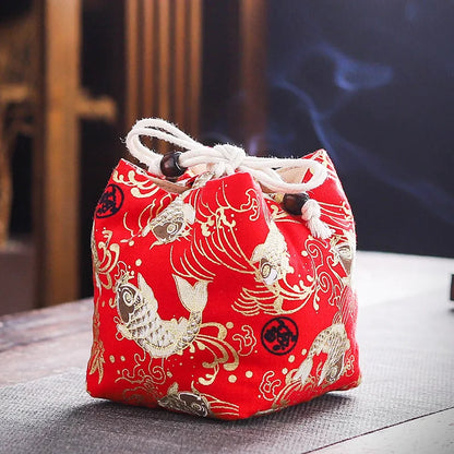 Cotton Teacup Storage Bag, Antique Bracelets, Jewelry Protective Cover, Japanese Lunch Gift, Teaware, Travel, Multi-usage