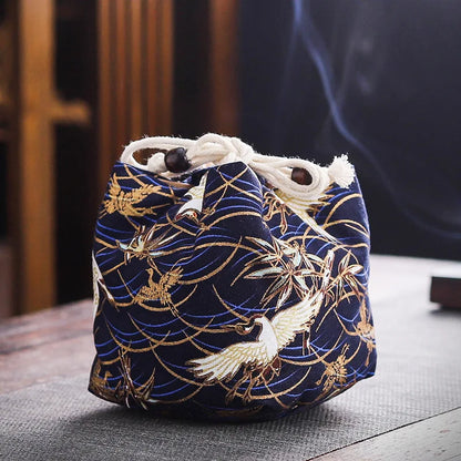 Cotton Teacup Storage Bag, Antique Bracelets, Jewelry Protective Cover, Japanese Lunch Gift, Teaware, Travel, Multi-usage