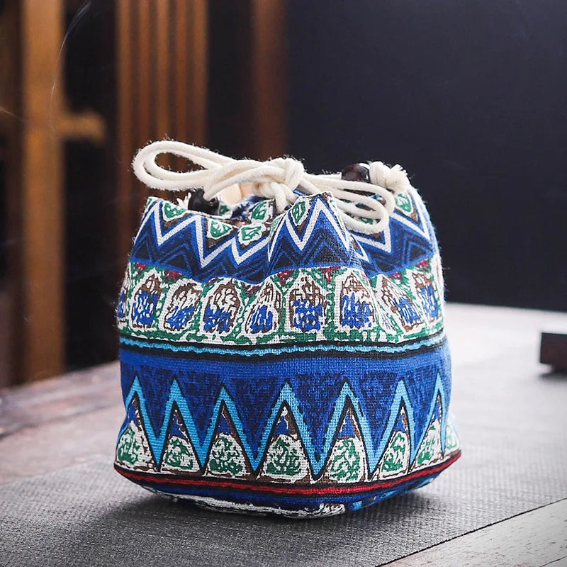 Cotton Teacup Storage Bag, Antique Bracelets, Jewelry Protective Cover, Japanese Lunch Gift, Teaware, Travel, Multi-usage