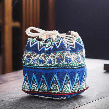 Cotton Teacup Storage Bag, Antique Bracelets, Jewelry Protective Cover, Japanese Lunch Gift, Teaware, Travel, Multi-usage