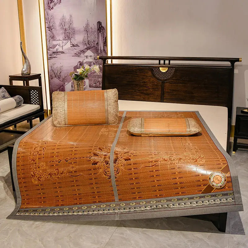 Counter genuine bamboo mat folding cool feeling bed mat for summer double faces Ice silk cool multi-size sleeping