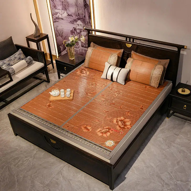 Counter genuine bamboo mat folding cool feeling bed mat for summer double faces Ice silk cool multi-size sleeping