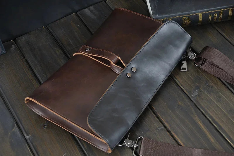Cow hand Men's envelope briefcase men's messenger casual shoulder file package leather bag men