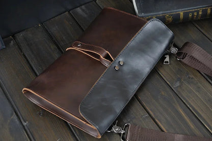 Cow hand Men's envelope briefcase men's messenger casual shoulder file package leather bag men