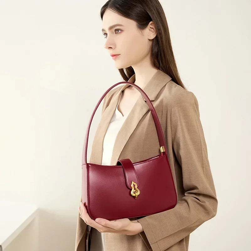Cowhide Armpit Bag 2024 New Style Genuine Leather Shoulder Bag Luxury Handbags  Luxury Bags  Designer Bag