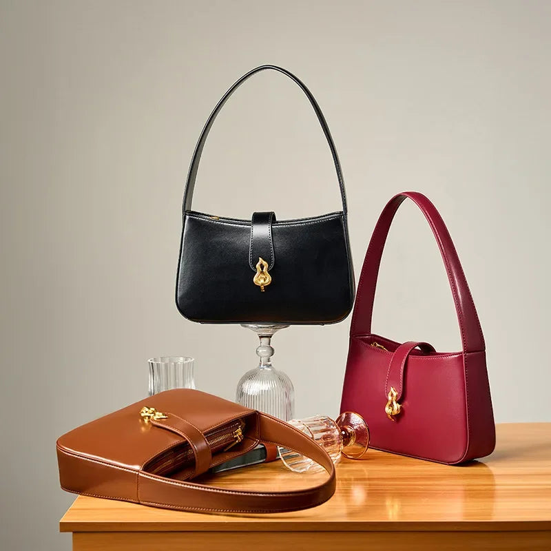 Cowhide Armpit Bag 2024 New Style Genuine Leather Shoulder Bag Luxury Handbags  Luxury Bags  Designer Bag