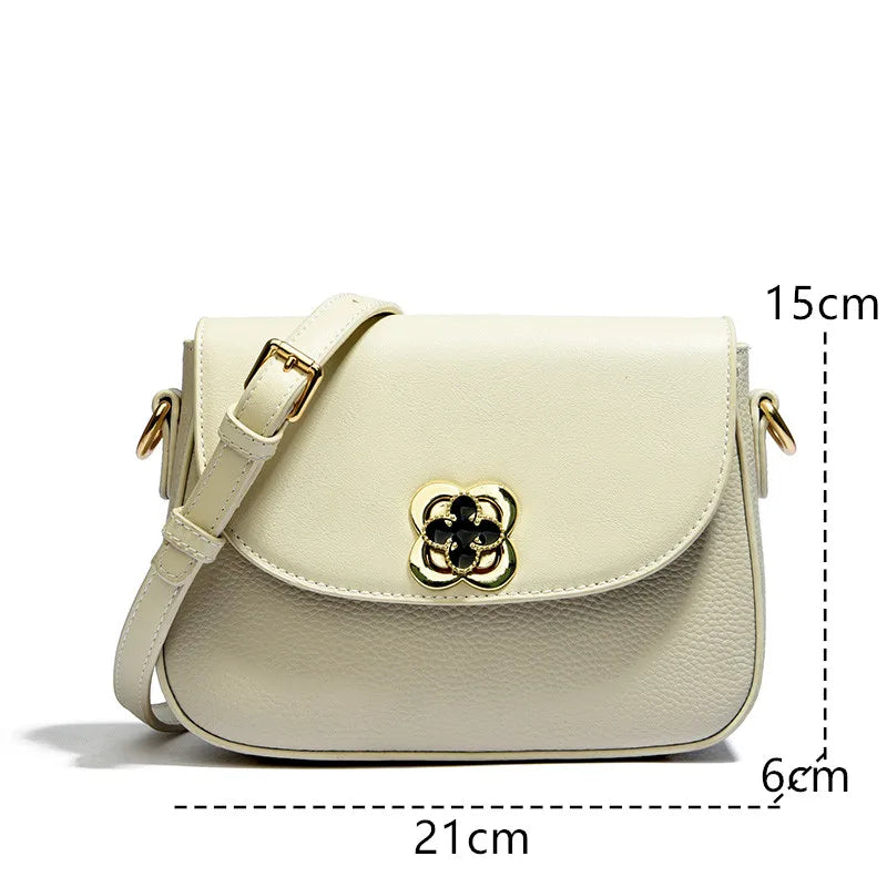 Cowhide Bag 2023 New Genuine Leather Soft Leather Zero Wallet Fashion Versatile Messenger Crossbody Bags For Women Square Bag