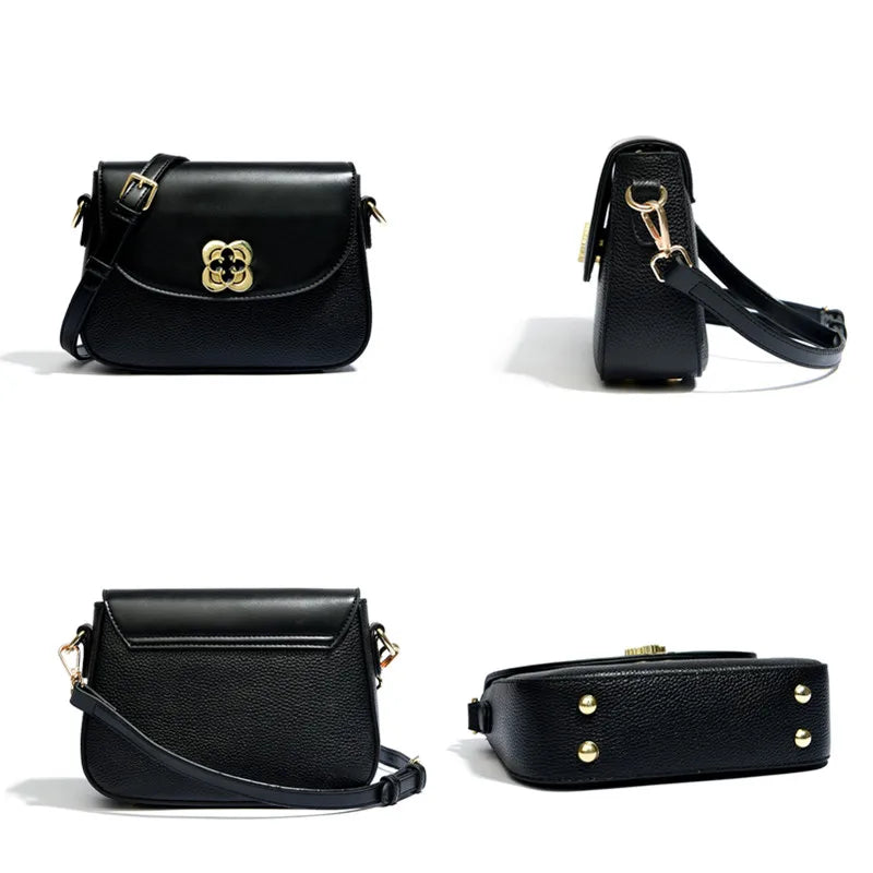 Cowhide Bag 2023 New Genuine Leather Soft Leather Zero Wallet Fashion Versatile Messenger Crossbody Bags For Women Square Bag