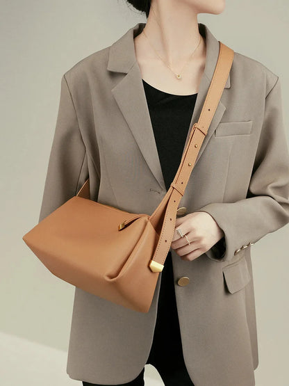 Cowhide Black New Genuine Crossbody Women's handbag Summer Soft Leather Bag small Boston mobile packet Tote