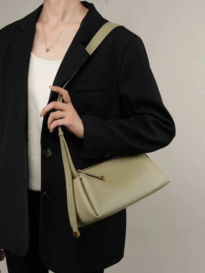 Cowhide Black New Genuine Crossbody Women's handbag Summer Soft Leather Bag small Boston mobile packet Tote