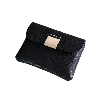 Cowhide Purse Mini Handmade Card Coin Data Cable Headphone Storage Bag