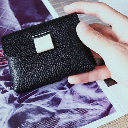 Cowhide Purse Mini Handmade Card Coin Data Cable Headphone Storage Bag
