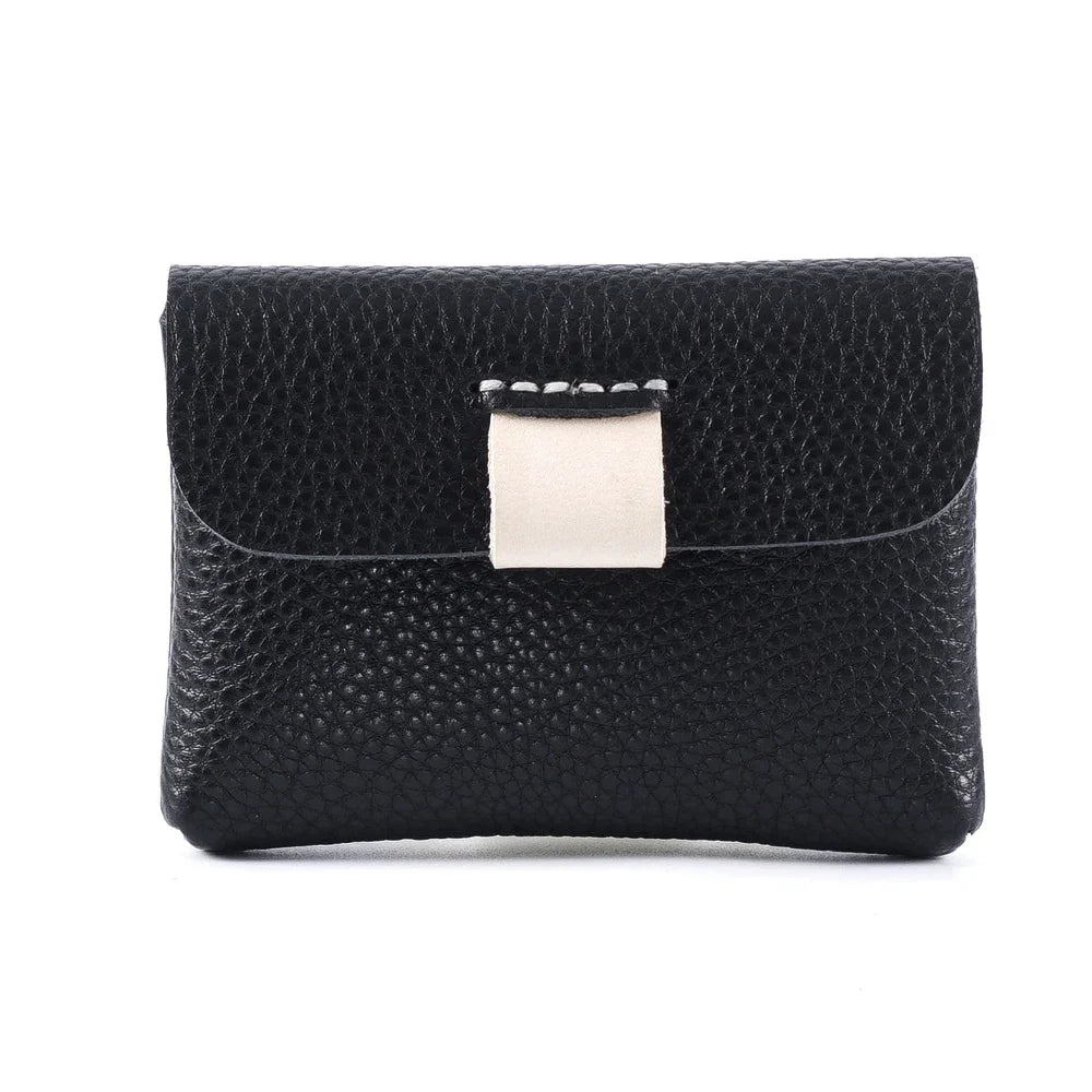 Cowhide Purse Mini Handmade Card Coin Data Cable Headphone Storage Bag