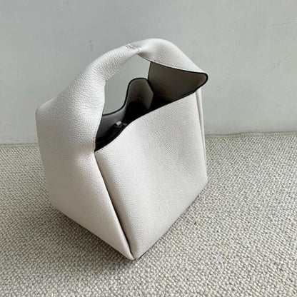 Cowhide Square Bucket Bag Ladies Commuter All-match Simple Luxury Fashion Handbags Versatile Large Capacity Casual Purses Clutch
