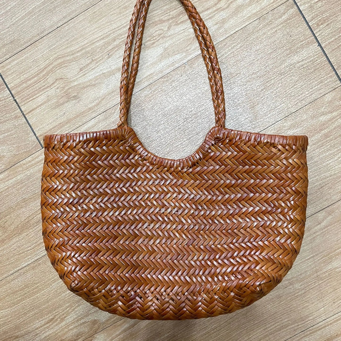 Cowhide Weave Handbags Fashion Hand Made Ladies Vegetable Basket Bag Casual Tote Simple Shopping Bags Female Bolsos Mujer