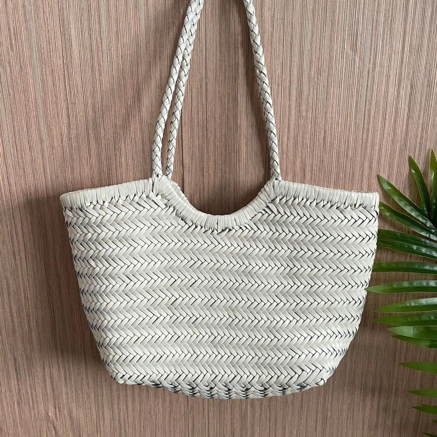Cowhide Weave Handbags Fashion Hand Made Ladies Vegetable Basket Bag Casual Tote Simple Shopping Bags Female Bolsos Mujer
