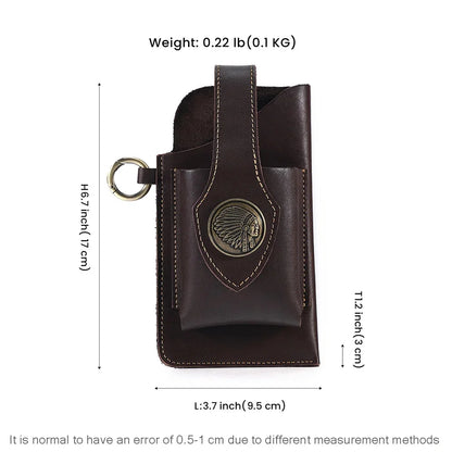 Crazy Horse Genuine Leather Packs Men Casual Small Fanny Pack Belt Loops Hip Bum Outdoor Waist Bag Phone Pouch Purses