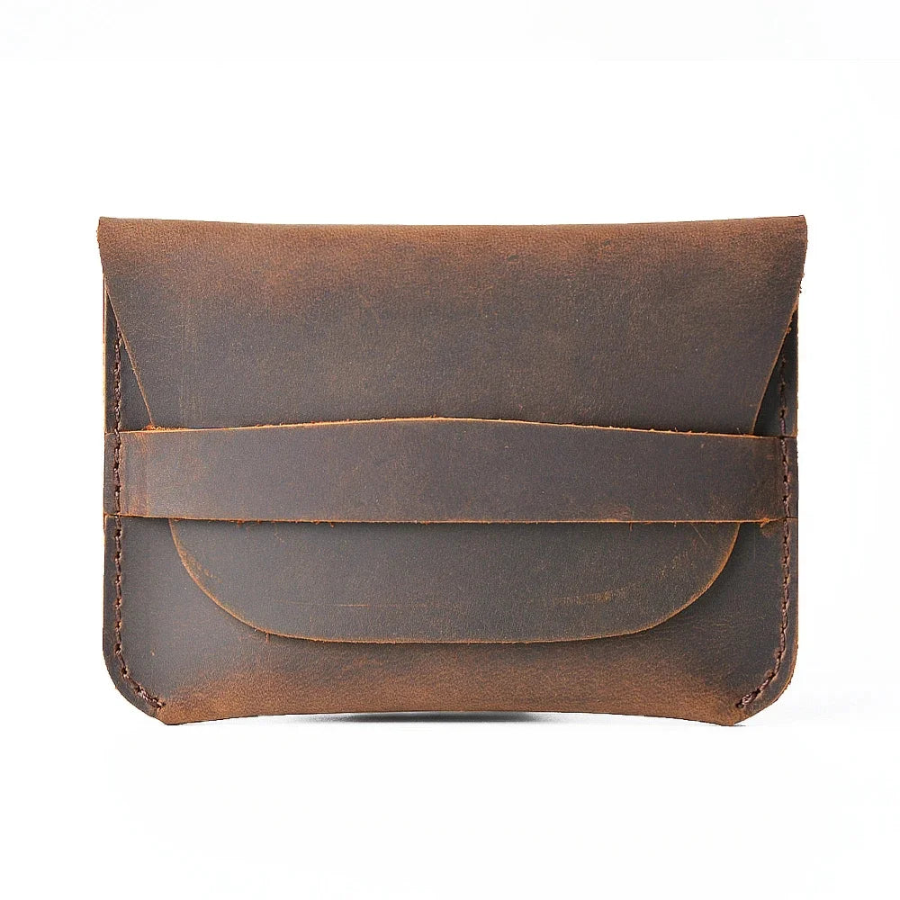Crazy Horse Simple Creative Vintage Casual Cowhide Bag Card Holder Genuine Leather Storage Wallet